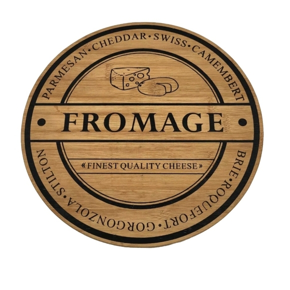 Fromage Solid Wood 11 Inch Round Cheese Board - Picture 1 of 4